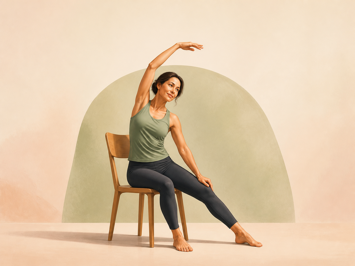 Mature woman doing a gentle seated movement